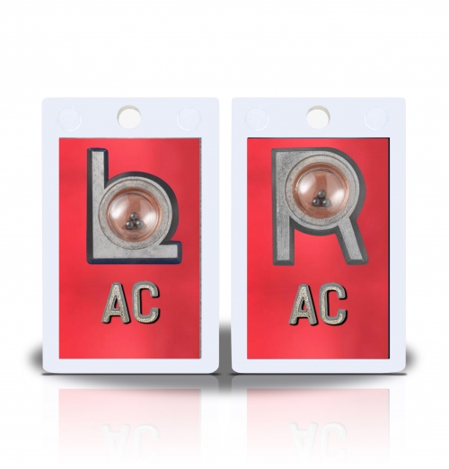 2" Height Non Sticky Positioning Xray Markers- Bright Red Metallic